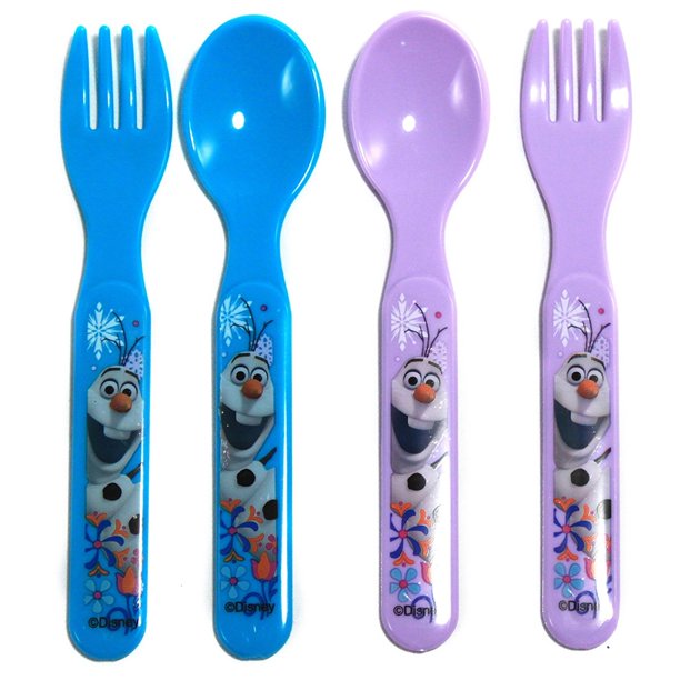 ZAK! Disney Frozen Olaf 4 Piece Fork and Spoon Set
