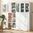 thumbnail image 4 of Costway 63.5" Tall Kitchen Pantry Storage Cabinet with Glass Door Storage Shelves White, 4 of 10
