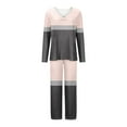 thumbnail image 4 of Night Clothes for Women Comfy Pjs for Women Set Pajamas Ladies' Casual Solid Color Casual Top Pants Pajama Set, 4 of 5