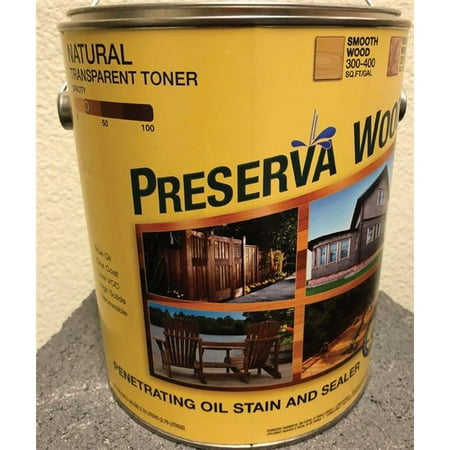 Preservawood 1879998 Transparent Natural Oil-Based Oil Penetrating Wood Stain & Sealer, 1 gal - Pack of