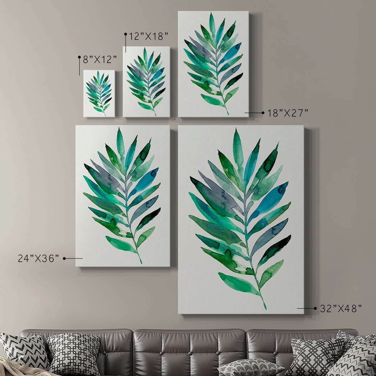 Palm Frond Flow III Premium Gallery Wrapped Canvas - Ready to Hang