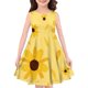 thumbnail image 3 of Girls Summer Dress Tween Dresses Sleeveless Floral Dress Soft Pink A-Line Summer Dress with Flower Print for Kids Ages 4-10 ,Sie:110, 3 of 4
