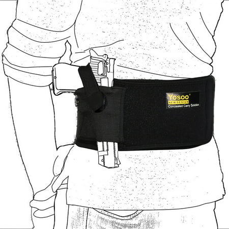 Yosoo Belly Band Holster for Concealed Carry,Neoprene Waist Band Handgun Carrying System,Elastic Hand Gun Holder for Pistols for Men and (Best Pistol For A Woman To Carry Concealed)