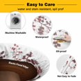 thumbnail image 3 of Elastic Fitted Round Tablecloth, Leaves Waterproof Stretch Table Cover for 36"-44" Tables, Pink Brown Summer Botanical Washable Outdoor Tablecloths for Patio, Picnic, Camping, 3 of 9