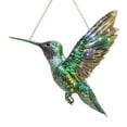 thumbnail image 2 of Colgante de acrílico para sombrilla con forma de colibrí | Estilo vitral decorativo | Acrílico impreso duradero | Adorno de pájaro colorido para decoración navideña de jardín | Regalo para amantes, 2 of 8