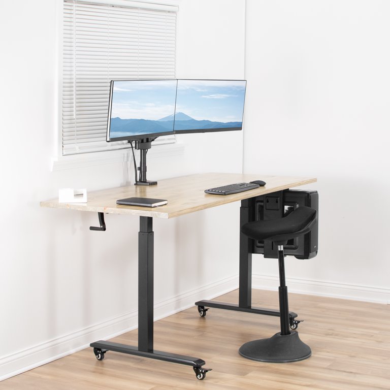 VIVO Dual Monitor Arm – Pneumatic, Holds 2 Screens 17 To 32 Inch, Black, Desk Mount 3 thumbnail image
