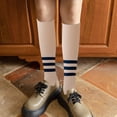 thumbnail image 4 of Whataatahia Calcetines deportivos hasta la rodilla azul cielo blanco marino, 4 of 5