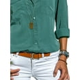 thumbnail image 4 of Gvmfive Women Long Sleeve V Neck Blouse Button Down Tunic Tops Shirt, 4 of 4