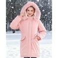 thumbnail image 4 of Aideaone Girls Winter Coats Heavyweight Kids Outerwear Warm Parka Puffer Jacket with Hood Pink 5-12Y, 4 of 9