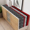 thumbnail image 4 of Black Red Table Runner - 108 Inch Long, Kitchen Dining Table Runner Dresser Scarves, Garden Floral Stripe Aesthetic Flower Boho Farmhouse Decor for Coffee Tables Wedding Party Banquet, 4 of 8