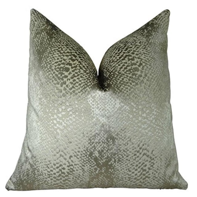 Plutus Hidden World Silver Handmade Throw Oreiller, (Double Face 16" x 16")