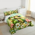 thumbnail image 3 of Manfei Cute Animal Frogs Boy Girl 3 Pieces Queen Comforter Set,Spring Garden Ultra Soft Bedding Sets,Valentine Couple Lover Bedding Comforter Set Breathable,Lightweight Room Decor,Reversible, 3 of 8