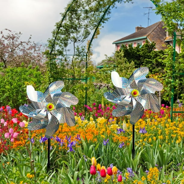 Feiboyy Reflective Pinwheels Extra Sparkly Pinwheels For Garden Decor Pinwheels For Kids Scare