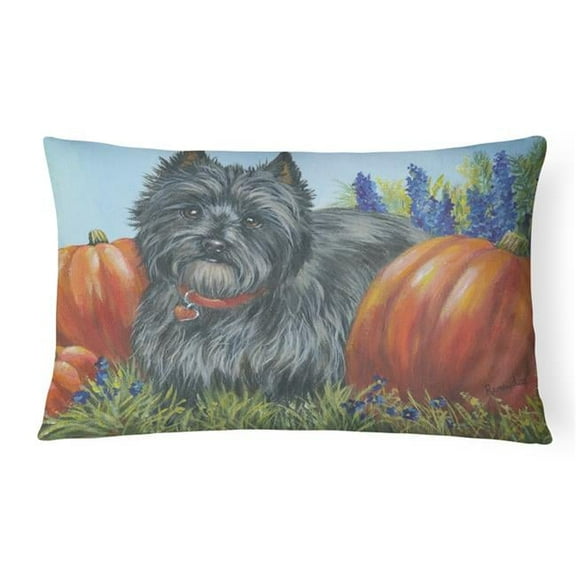12 x 3 x 16 in. Cairn Terrier Moms Pumpkins Canvas Fabric Decorative Pillow