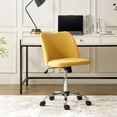 thumbnail image 6 of 14 Karat Home Office Chair Armless Fabric Vanity Desk Chair with Adjustable Height for Adults, Mustard, 6 of 7