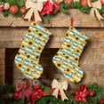 thumbnail image 6 of Bingfone White Blue Striped Sunflower Print Personalized Christmas Stocking - Snowman Design Large 18 inch,Family Holiday Season Decor, 6 of 8