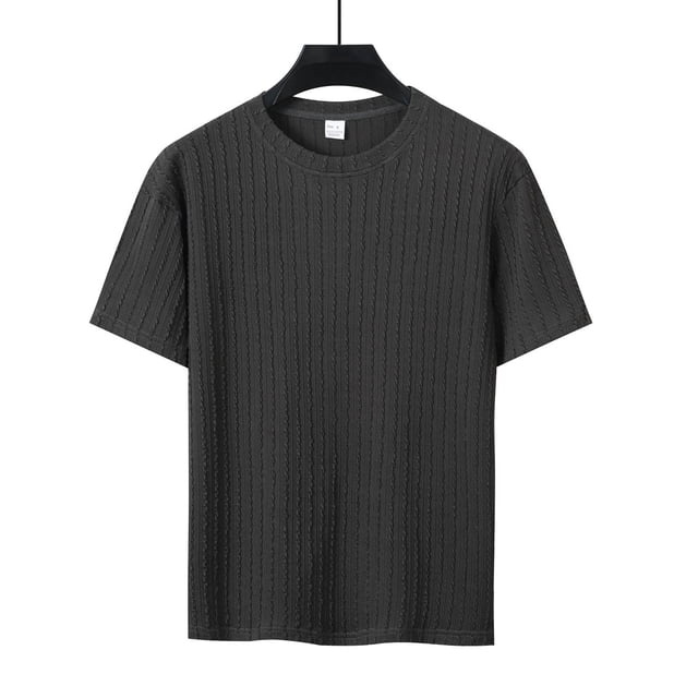 pstuiky camiseta de hombre, Camisas casuales de manga corta con cuello redondo y textura de color sólido para hombre camisas casuales para hombre xl