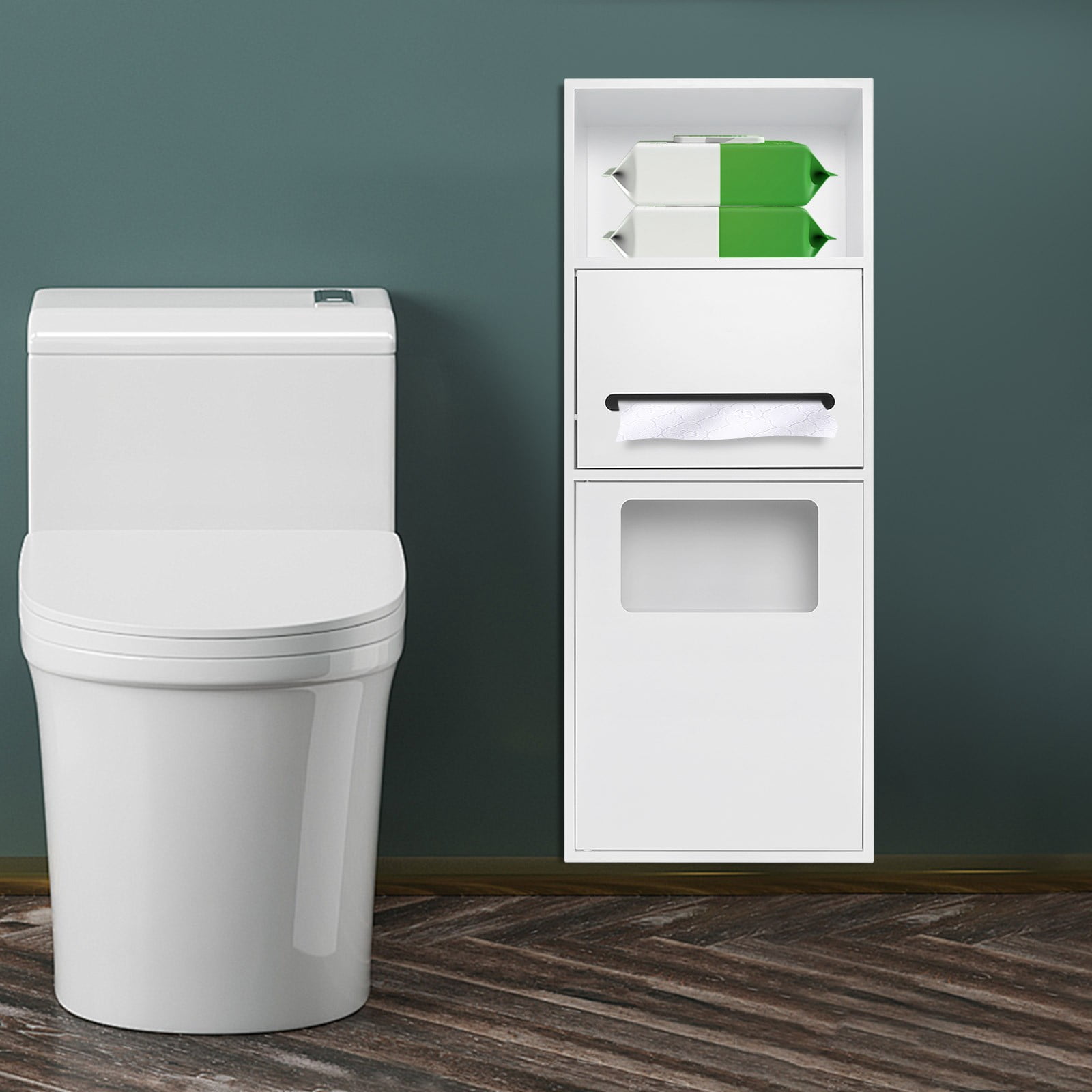 Shower Bathroom Trash Can In-Wall Trash Bin Cabinet Toilet Storage Cabinet