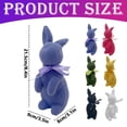 thumbnail image 3 of Easter Flocked Bunny Goth Figurine with Bow Tie 8.4" Easterween Rabbit Tabletop Decorations for Easter Centerpieces Easterween Ornament Spring Home Party Mantel Decor, 3 of 6