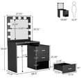 thumbnail image 6 of Tribesigns Large Vanity with 9 Light Bulbs, Makeup Table with 3 Storage Drawers, Dressing Table Dresser Desk for Women, Girls, Bedroom, Bathroom, 6 of 6