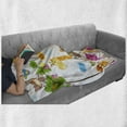 thumbnail image 6 of Cartoon Soft Flannel Fleece Blanket, Baby Kids Design Butterflies Trees Animals Blossoms and Checkered Pattern Ornament, Cozy Plush for Indoor and Outdoor Use, 50" x 60", Multicolor, by Ambesonne, 6 of 6