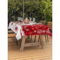 thumbnail image 2 of Outdoor Tablecloth with Umbrella Hole and Zipper, Red Snowman Christmas Rectangle Table Cloth 60x120 Inch Waterproof Tablecloth, Xmas Balls Snowflake Picnic Table Cover for Patio Camping, 2 of 7