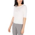 thumbnail image 1 of maison Jules Chandail-Over pour Femmes Intarsia, Blanc, Petit, 1 of 1