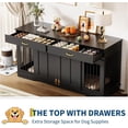 thumbnail image 5 of Litake 71" Extra Large Dog Crate TV Stand for 2 Large Dogs - Wooden Double Kennel Furniture with 2 Lockable Doors & 2 Drawers, Indoor Pet Crate for Living Room Home Decor, Black, 5 of 8
