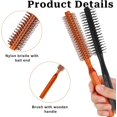 thumbnail image 3 of 2 Pack Small Quiff Roller Brush with 8 Rows Nylon Bristles, Round Curling Comb for Wet Wavy Hair, Lifting, Bangs, 3 of 5