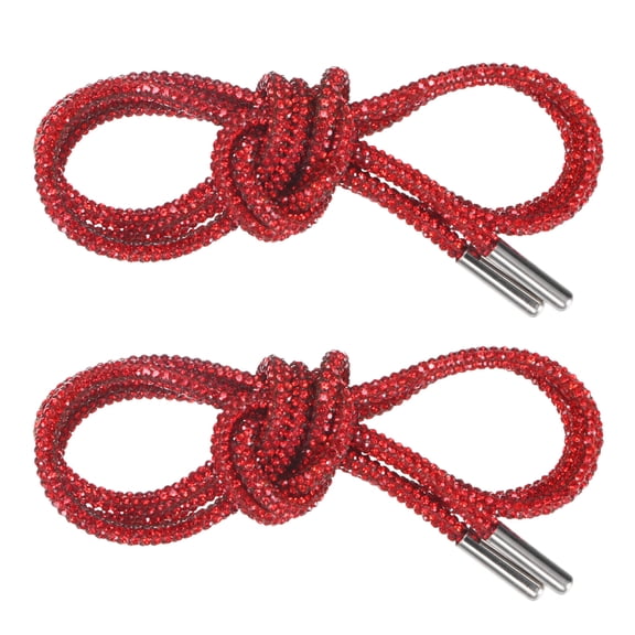 Uxcell 1-Pair Rhinestone Shoelaces 39" Crystal Cords for Sneakers Red