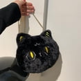 thumbnail image 2 of Bolso con gatito de peluche con personalidad para mujer, bandolera peluda de moda, bandolera de gato negro, 2023, 2 of 5