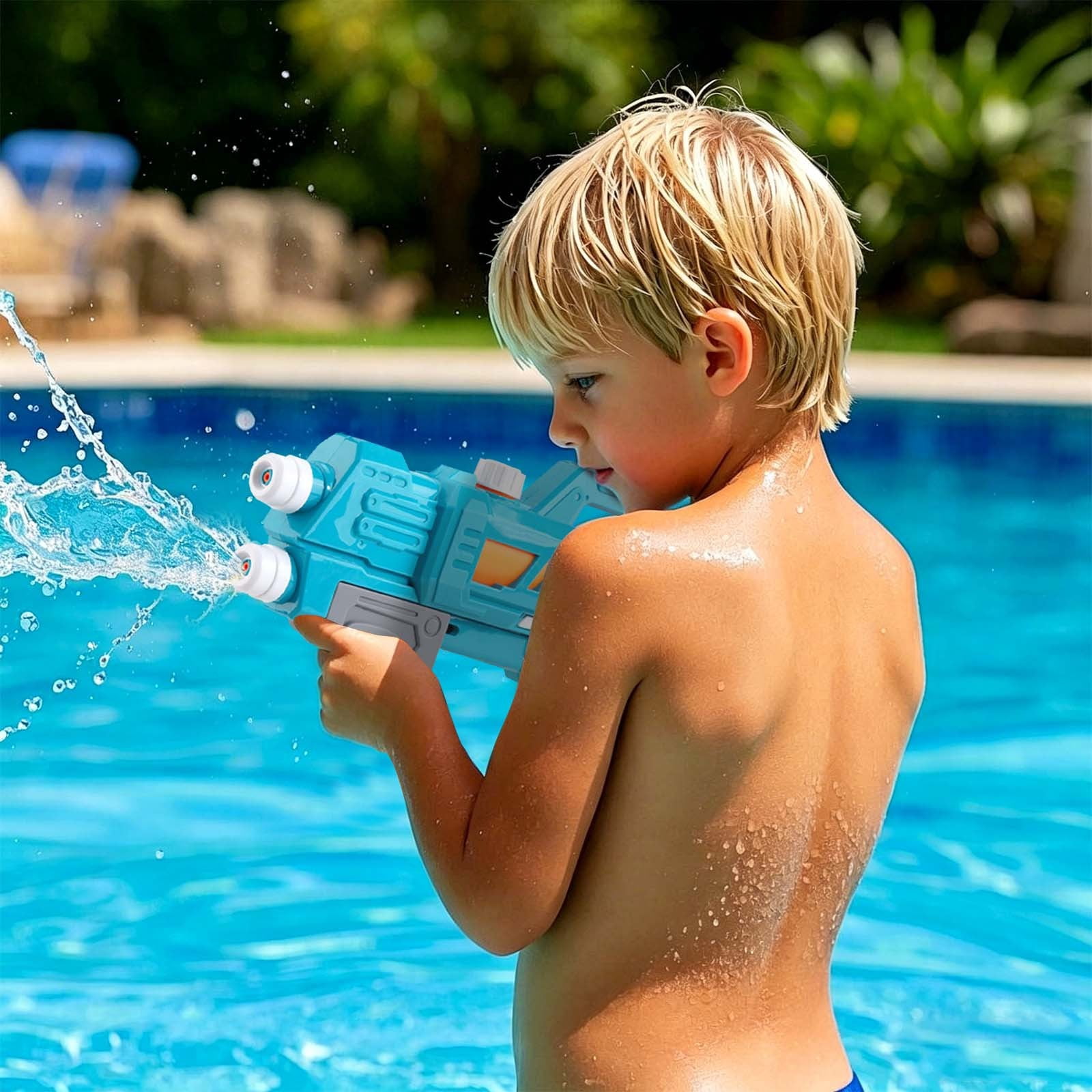 VKLU 19" Blue Water Soaker, Pump Action Squirt Blaster with 600ML Large Capacity, Long Range Shooting for Summer Pool Parties & Backyard Family Fun
