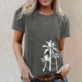 thumbnail image 3 of Coconut Tree Graphic Tees for Women 2026 Summer Casual Short Sleeve Crewneck Tropical Beach Vacation T Shirts, 3 of 5