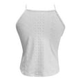 thumbnail image 4 of White Womens Tops 2025 New Summer Hollow Lace Sleeveless Solid Color Vest Shirts for Women, 4 of 5