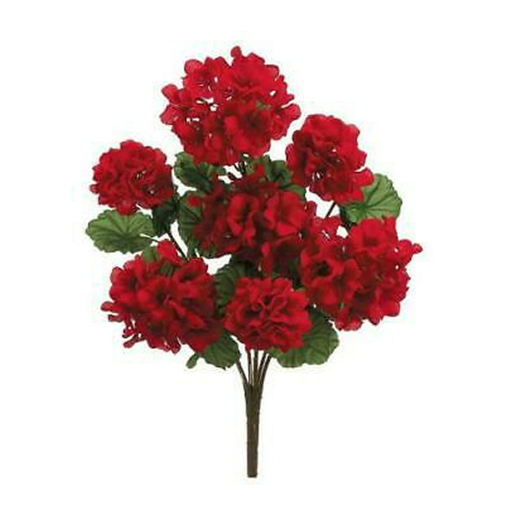 2Pc Artificial Geranium Bush in Red