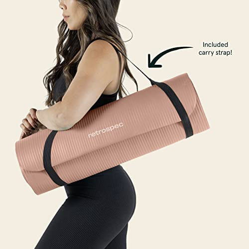 Retrospec Solana Yoga Mat 1/2 inches Thick w/Nylon Strap for Men