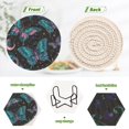 thumbnail image 3 of 6 Pcs Drink Coasters with Holder 3.94in Woven Coasters for Drinks Butterfly and The Moon Coaster Set for Protection Table, 3 of 7
