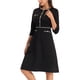 thumbnail image 4 of Vestido A-Line para Mujer INSPIRE CHIC con Color Contrastante, Vestido de Trabajo con Detalles de Tweed 2XL Negro, 4 of 6