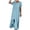 Blue, variant on Women's Crew Neck Short Sleeve Rolled Sleeve Ruffle Hem Solid High Low Maxi Dress, Loose Casual Vacation Dress White, S