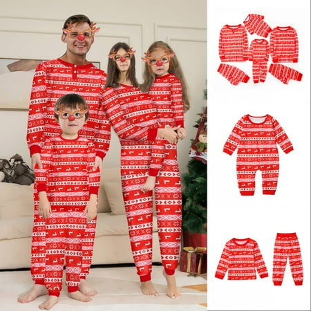 

Esho Family Christmas Pajamas Matching Sets Parent-Child Xmas Sleepwear Pjs Loungewear for Christmas Holiday Party