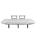 thumbnail image 3 of Grey Geometric Futon Couch, Vintage Retro Style Mosaic Ornament Checkered and Striped Design, Daybed with Metal Frame Upholstered Sofa for Living Dorm, Loveseat, Pale Grey and White, by Ambesonne, 3 of 4
