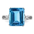 thumbnail image 5 of Sterling Silver Rhodium Blue Topaz Ring, 5 of 6