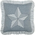 thumbnail image 2 of VHC Brands Sawyer Mill Blue Barn Star Decorative Farmhouse Throw Pillow for Sofa, Couch, or Bed 18x18, 2 of 5