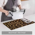 thumbnail image 4 of Leopard Placemats for Dinning Table Set of 4, Brown Vintage Leopard Print Burlap Kitchen Place Mats Waterproof Cloth Table Mats, Indoor Outdoor Placemats Easy Clean Dinner Decor, 4 of 8