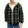 thumbnail image 2 of Wutalume Mens Full Zip Lined Plaid Flannel Jacket with Warm Fleece Interior, Winter Coat for Outdoor Work and Casual Lightweight Fall Clothes,Dark Gray L, 2 of 7
