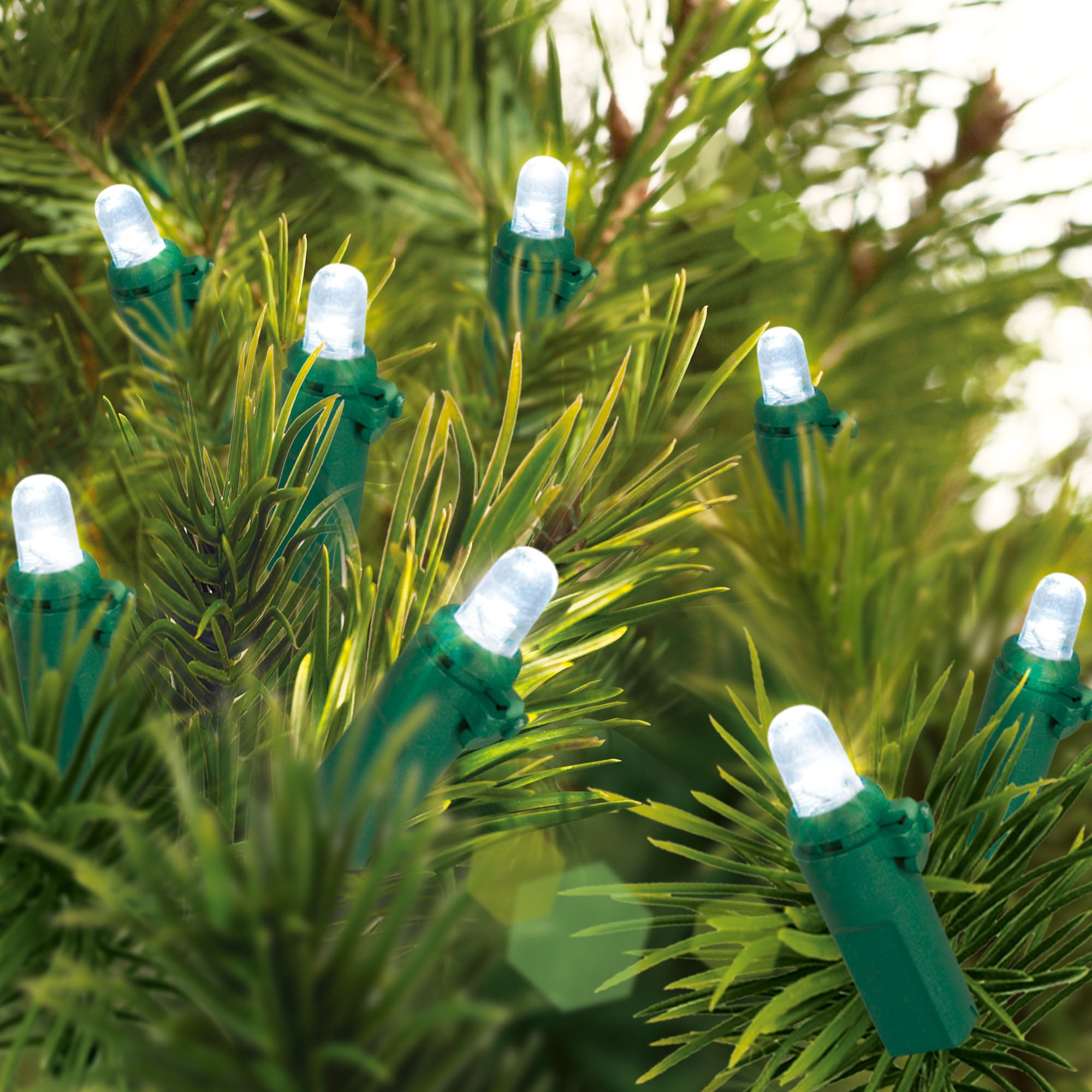 Indoor/Outdoor 240-Count LED Dome Christmas Lights, Cool White, 47', Holiday Time