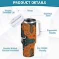 thumbnail image 4 of 40 oz Tumbler With Handle Stainless Steel Insulated Tumbler With Lid for Car Cup Holder Western-style Cowhorn Skulls, 4 of 9