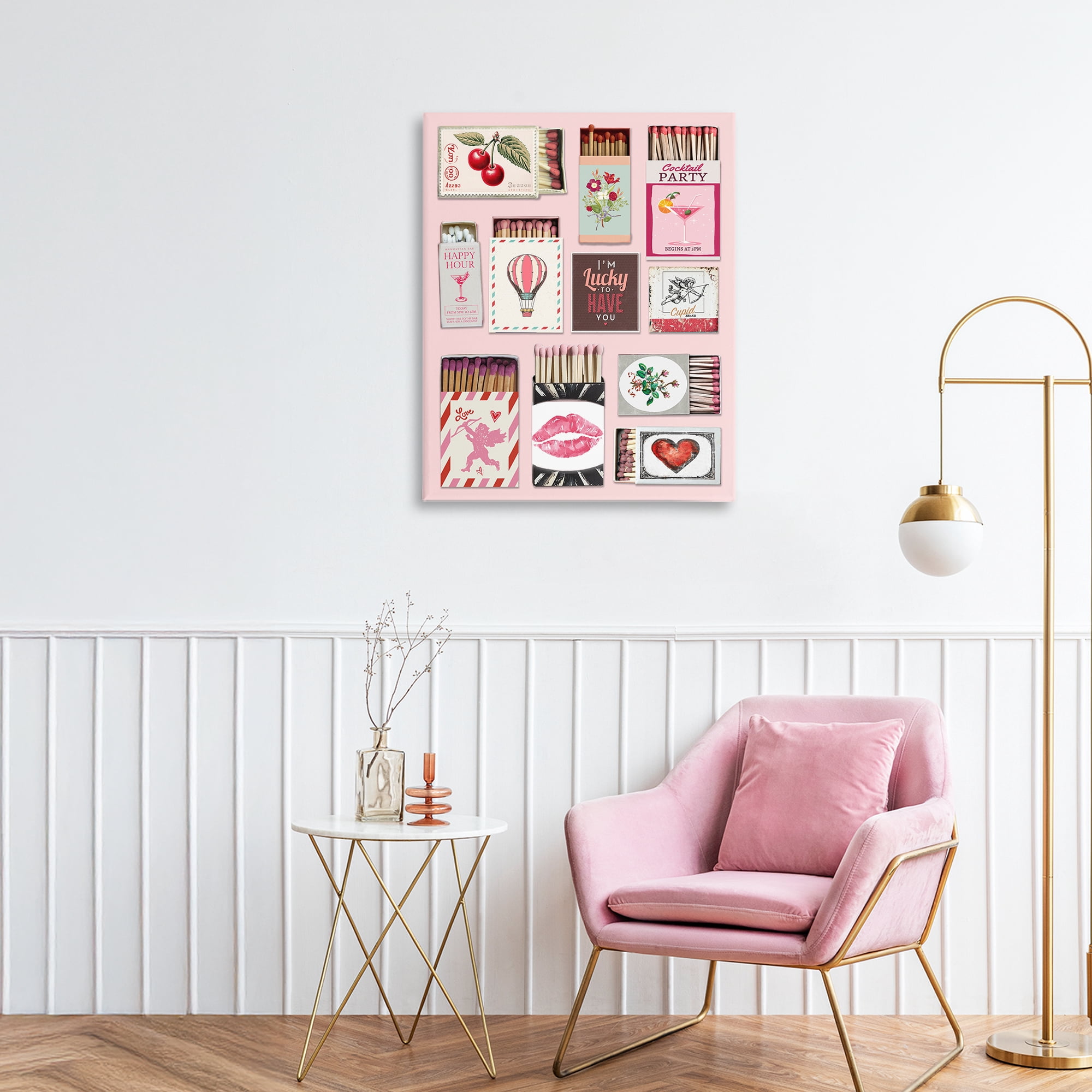 Stupell Industries Vintage Romantic Matchbox Collection Canvas Wall Art, design by CAD Designs