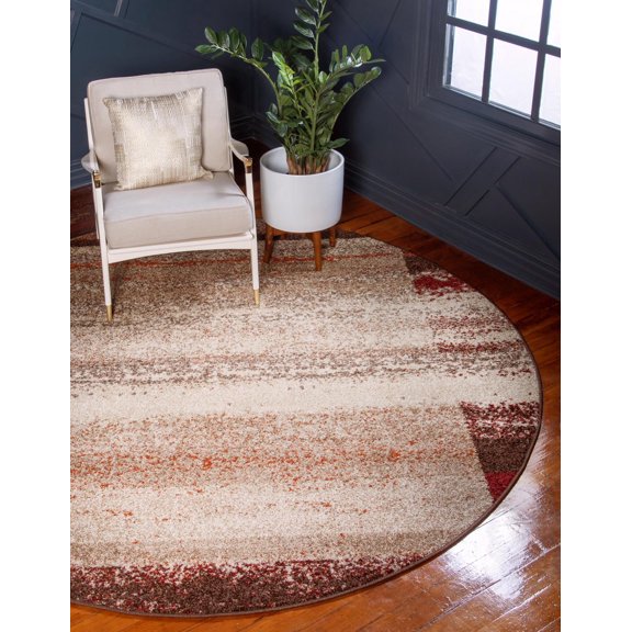 Unique Loom Autumn Collection Area Rug - Maple (3' 3" Round Beige/Brown)