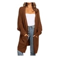thumbnail image 2 of MKLEKYY Jackets for Women Winter Womens Boho Patchwork Cardigan Long Sleeve Open Front Knit Sweaters Coat Pockets, 2 of 4